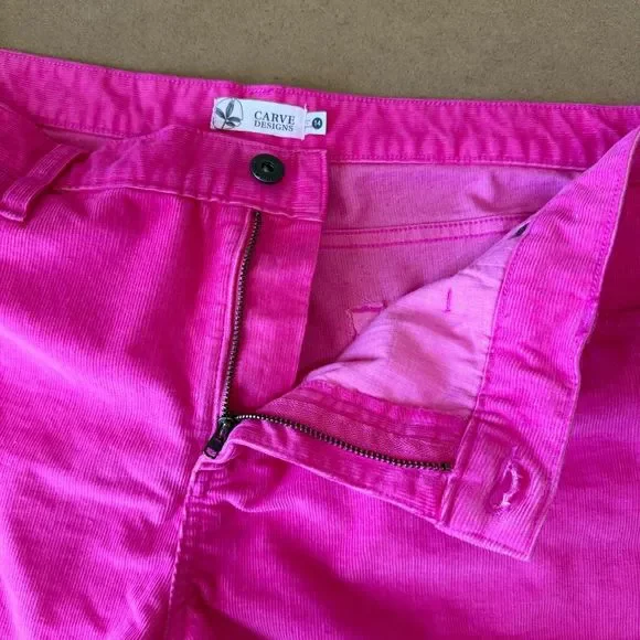Carve Designs Hot Pink Corduroy Cutoff Shorts Organic Cotton sz 14 - Picture 5 of 7